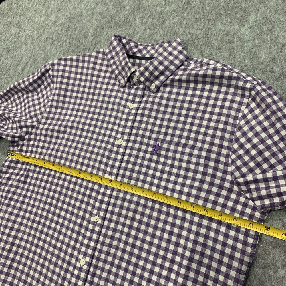 Johnnie O Men's Hangin' Out Purple White Check Button Down Shirt - Size L - Picture 8 of 15